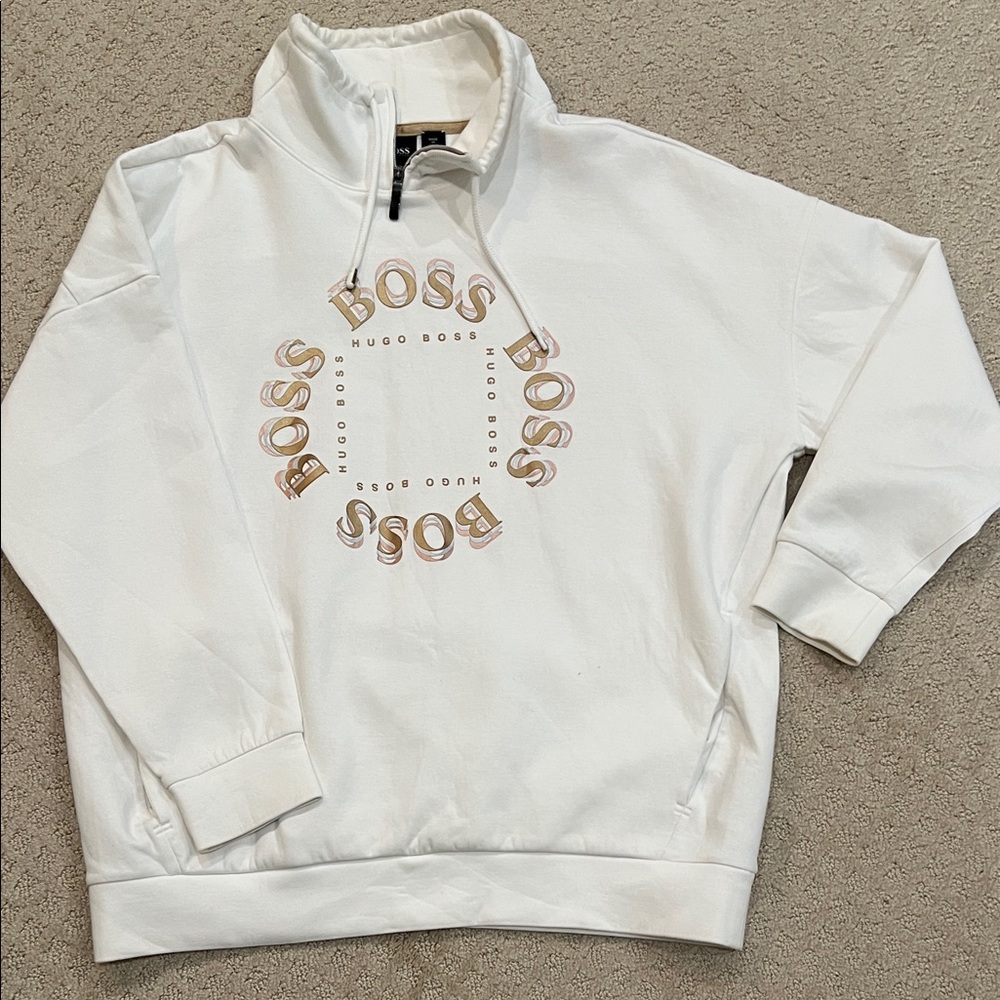 Hugo Boss White Pullover with Logo